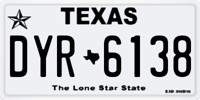 TX license plate DYR6138