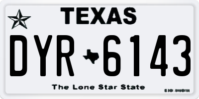 TX license plate DYR6143