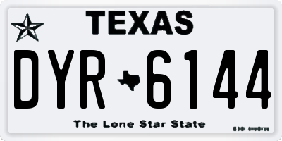 TX license plate DYR6144