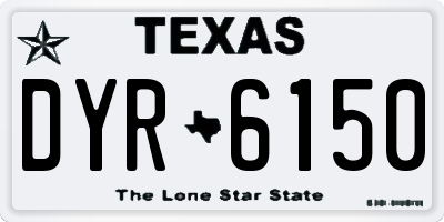 TX license plate DYR6150