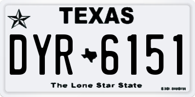 TX license plate DYR6151