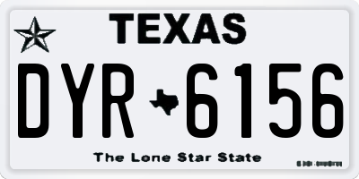 TX license plate DYR6156