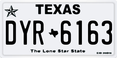 TX license plate DYR6163