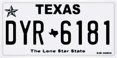 TX license plate DYR6181