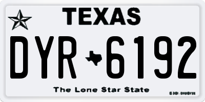 TX license plate DYR6192