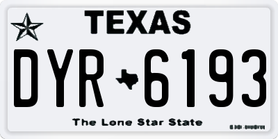 TX license plate DYR6193