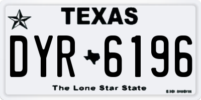 TX license plate DYR6196