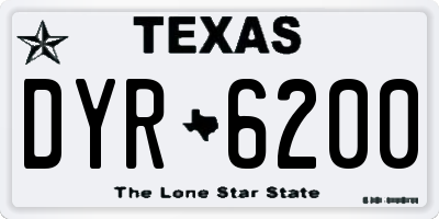 TX license plate DYR6200