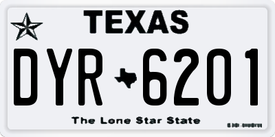 TX license plate DYR6201
