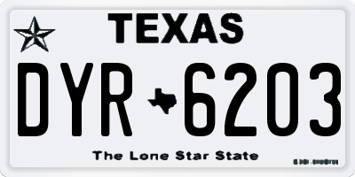 TX license plate DYR6203