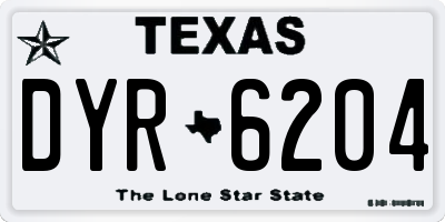 TX license plate DYR6204