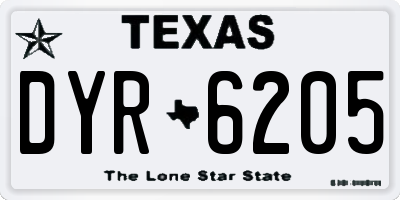 TX license plate DYR6205