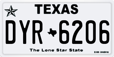 TX license plate DYR6206