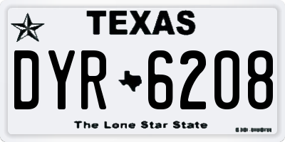 TX license plate DYR6208