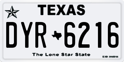 TX license plate DYR6216