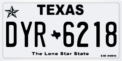 TX license plate DYR6218
