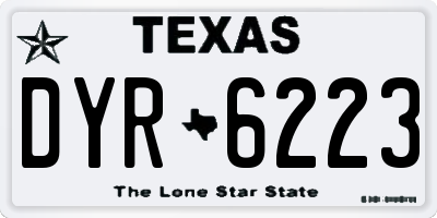 TX license plate DYR6223