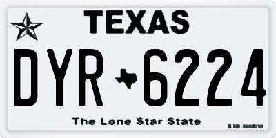 TX license plate DYR6224
