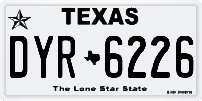 TX license plate DYR6226