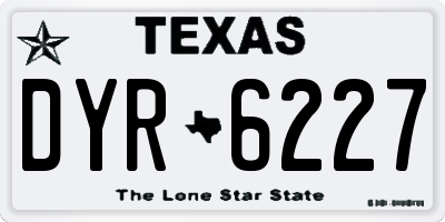 TX license plate DYR6227