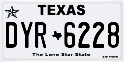 TX license plate DYR6228
