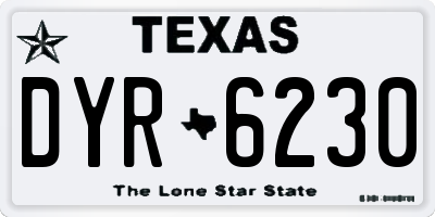 TX license plate DYR6230