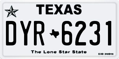 TX license plate DYR6231