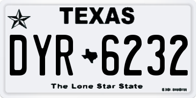 TX license plate DYR6232