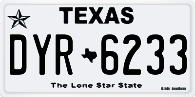 TX license plate DYR6233