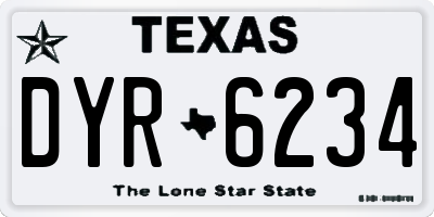 TX license plate DYR6234