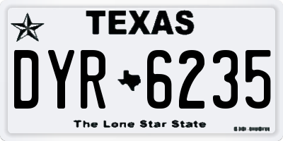 TX license plate DYR6235