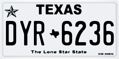 TX license plate DYR6236