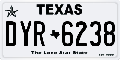 TX license plate DYR6238