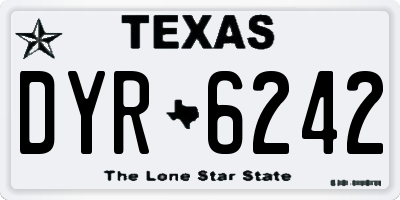 TX license plate DYR6242