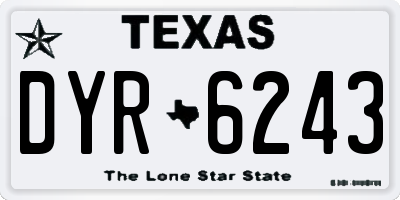 TX license plate DYR6243