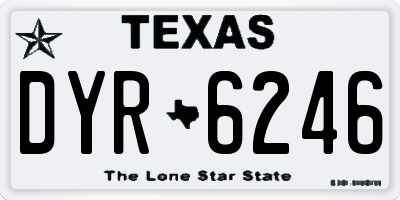 TX license plate DYR6246