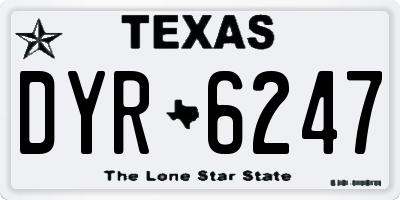 TX license plate DYR6247