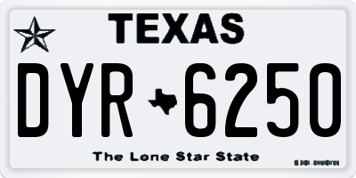 TX license plate DYR6250