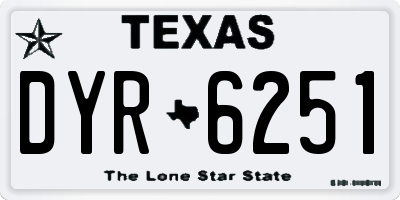 TX license plate DYR6251