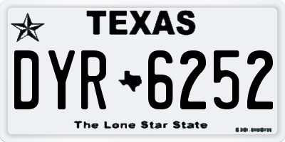 TX license plate DYR6252