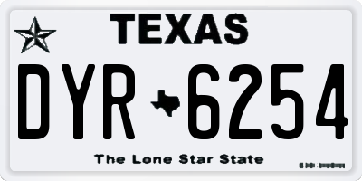 TX license plate DYR6254