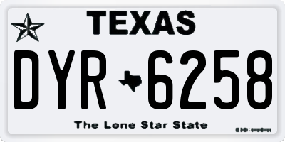 TX license plate DYR6258