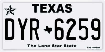 TX license plate DYR6259