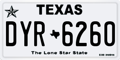 TX license plate DYR6260