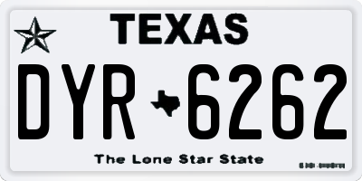 TX license plate DYR6262