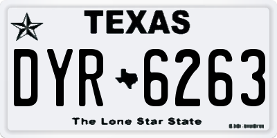 TX license plate DYR6263