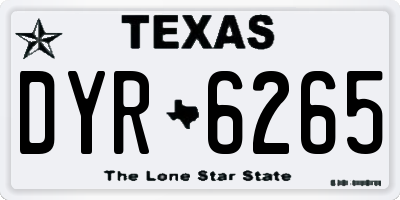 TX license plate DYR6265