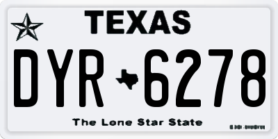 TX license plate DYR6278