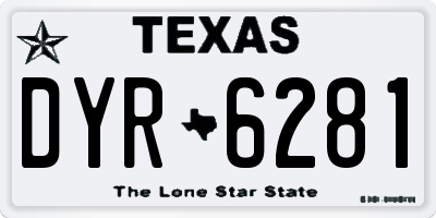 TX license plate DYR6281
