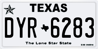 TX license plate DYR6283
